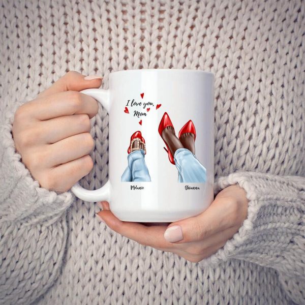 Mom And Daughter Mugs - I Love You Mom Personalized Mother & Daughter Mugs - Image 3