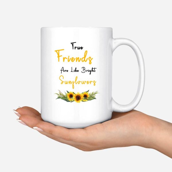 Sunflower Sisters - True Friends All Like Bright Sunflower Mug - Image 4