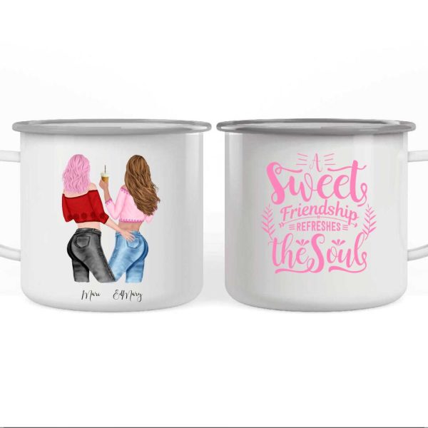 Besties Friendship Mugs - A Sweet Friendship Refreshes The Soul Custom Mugs For Best Friends - Image 6