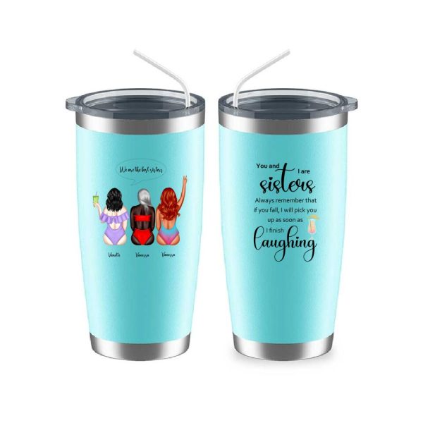 Summer Sisters Mug - Summer Beach Sisters Travel Personalised Coffee Mugs For 2 & 3 - Image 6