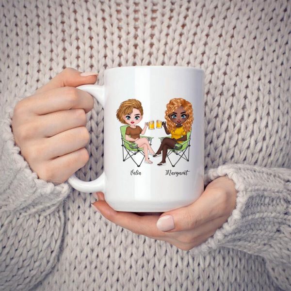Sisters Camping Mug - Best Friends Custom Coffee Mug Summer Fashion Travel Personalized Gift - Image 3