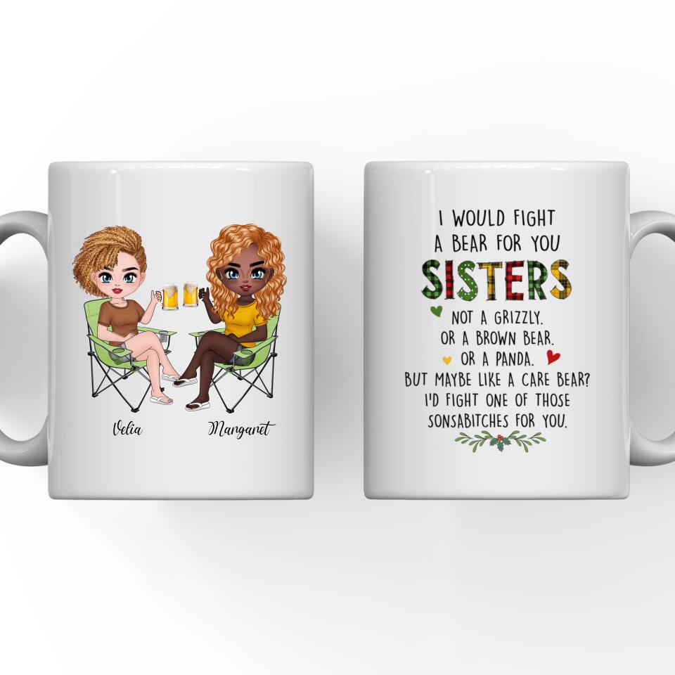 62d03fb5211bd Sisters Camping Mug - Best Friends Custom Coffee Mug Summer Fashion Travel Personalized Gift - Image 1
