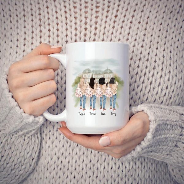 Back to School Girl's Mug - Up To 4 Girls Personalized Coffee Mugs With Name - Image 4