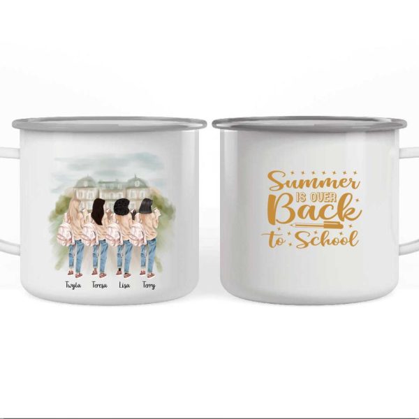 Back to School Girl's Mug - Up To 4 Girls Personalized Coffee Mugs With Name - Image 6
