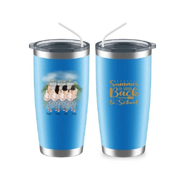 Back to School Girl's Mug - Up To 4 Girls Personalized Coffee Mugs With Name - Image 12