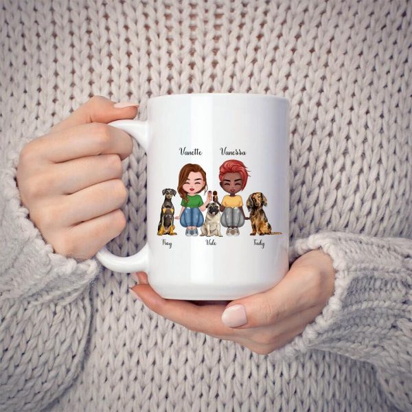 Sisters & Dogs Mug - Life Is Better With Dog Personalized Coffee Mugs With Name - Image 6