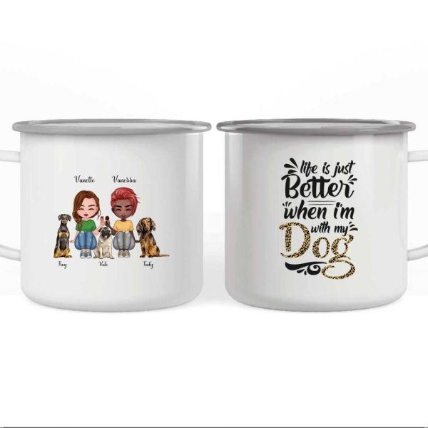 Sisters & Dogs Mug - Life Is Better With Dog Personalized Coffee Mugs With Name - Image 8