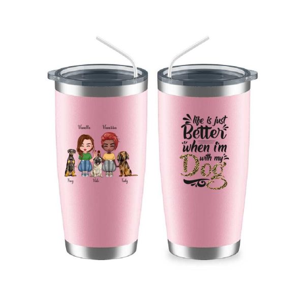 Sisters & Dogs Mug - Life Is Better With Dog Personalized Coffee Mugs With Name - Image 16