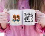 Up to 6 Reading Girls Mug - Reading Makes Your World Bigger Personalized Coffee Cups For Best Friends - Image 3