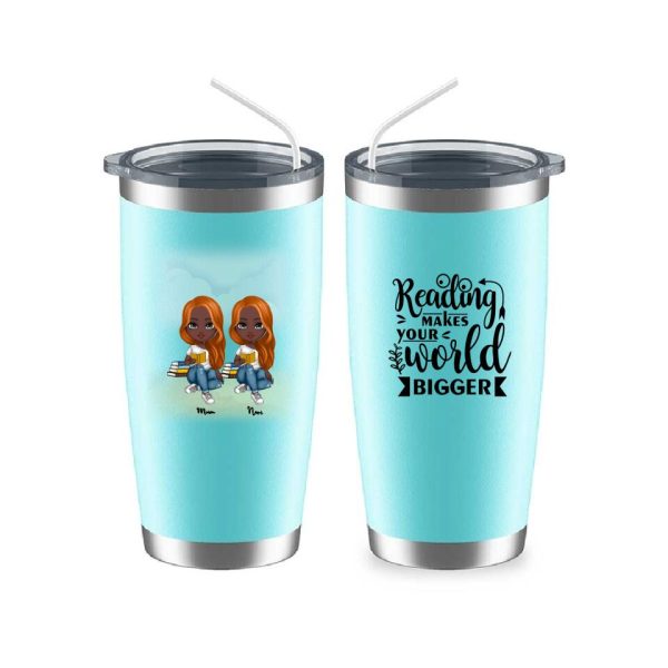 Up to 6 Reading Girls Mug - Reading Makes Your World Bigger Personalized Coffee Cups For Best Friends - Image 8