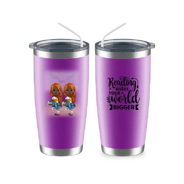 Up to 6 Reading Girls Mug - Reading Makes Your World Bigger Personalized Coffee Cups For Best Friends - Image 14