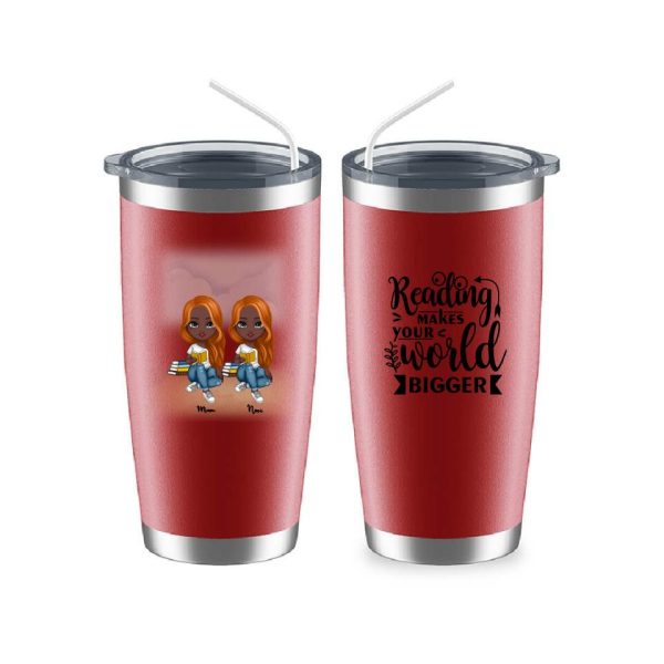 Up to 6 Reading Girls Mug - Reading Makes Your World Bigger Personalized Coffee Cups For Best Friends - Image 11