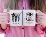 Up To 4 Sisters Mug - Cowboy Sisters Personalized Mug - Customized Personalized Best Friend Cups - Image 2