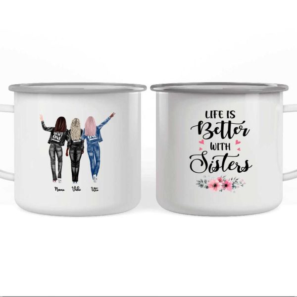 Up To 4 Sisters Mug - Cowboy Sisters Personalized Mug - Customized Personalized Best Friend Cups - Image 6