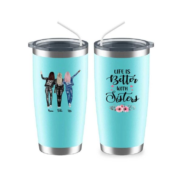 Up To 4 Sisters Mug - Cowboy Sisters Personalized Mug - Customized Personalized Best Friend Cups - Image 7