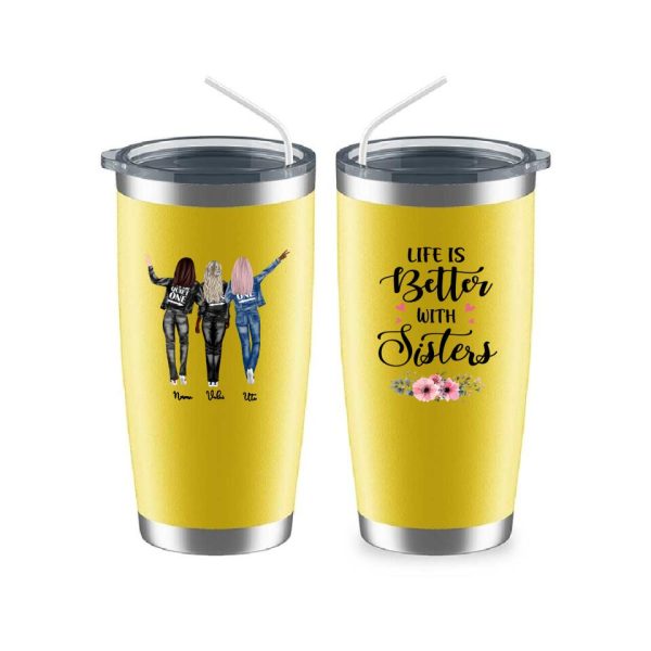 Up To 4 Sisters Mug - Cowboy Sisters Personalized Mug - Customized Personalized Best Friend Cups - Image 11