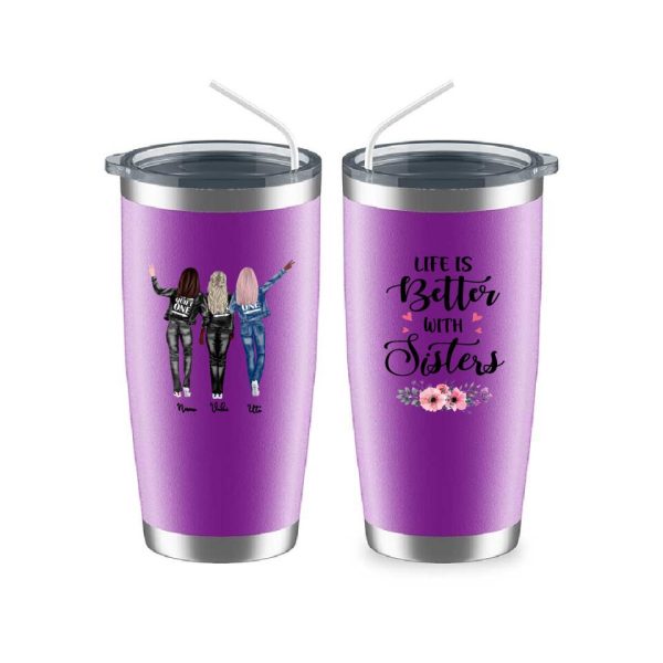 Up To 4 Sisters Mug - Cowboy Sisters Personalized Mug - Customized Personalized Best Friend Cups - Image 13