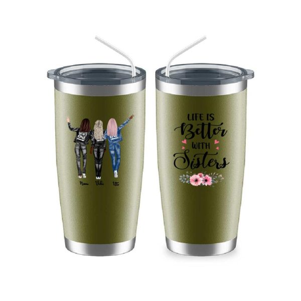 Up To 4 Sisters Mug - Cowboy Sisters Personalized Mug - Customized Personalized Best Friend Cups - Image 15
