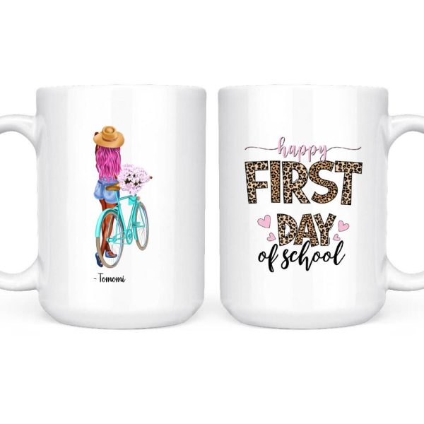 Back To School Girl's Mug - Happy First Day Of School Personalized Mug With Best Friends - Image 3