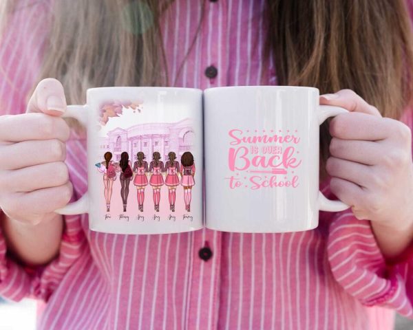 Back To School Girls Mug - Up To 6 Girls Personalized Best Friend Coffee Mugs - Image 2