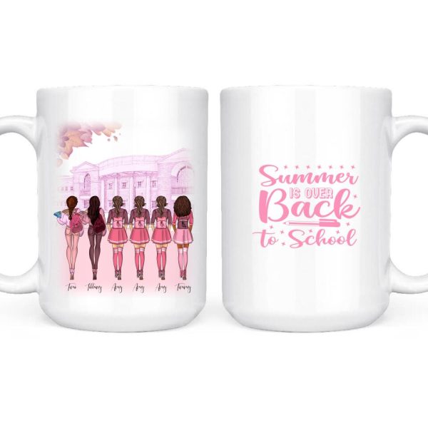 Back To School Girls Mug - Up To 6 Girls Personalized Best Friend Coffee Mugs - Image 3