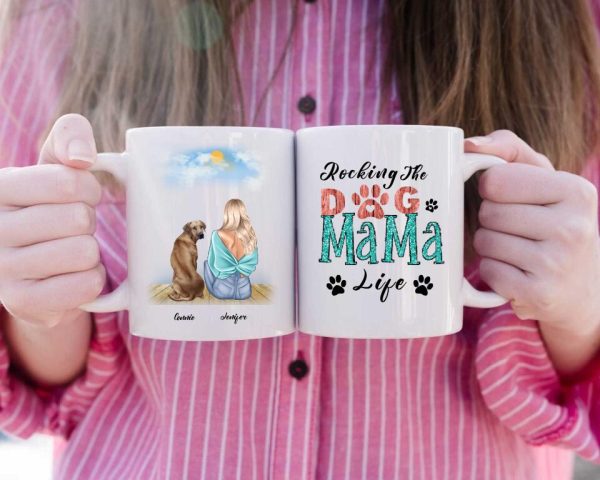 Dog Mama Mug  - Up To 4 Dogs Rocking The Dog Mama Life Customized Dog Mugs - Image 2