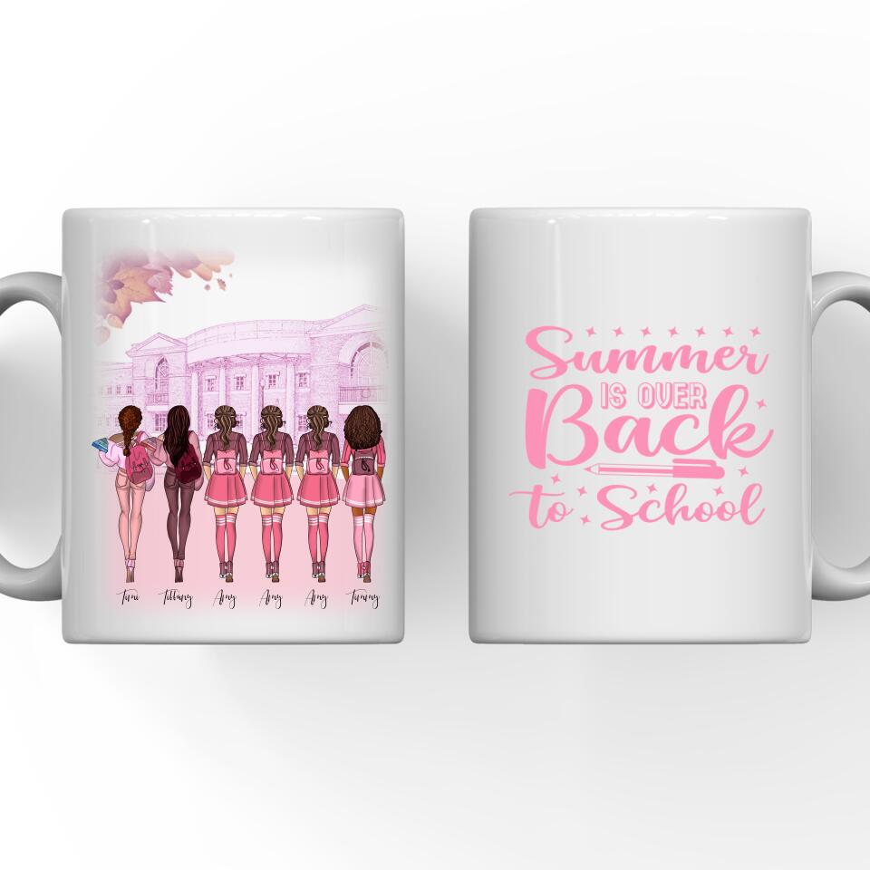 62ea808f4ef90 Back To School Girls Mug - Up To 6 Girls Personalized Best Friend Coffee Mugs - Image 1