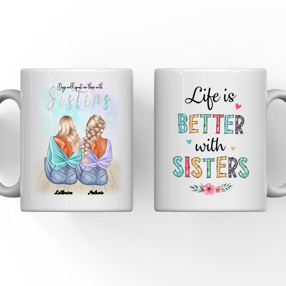 62eb60ef846e5 Fashion Sisters Mug - Up to 5 Sisters Personalized Design Coffee Mugs Life is Better With Sisters - Image 1