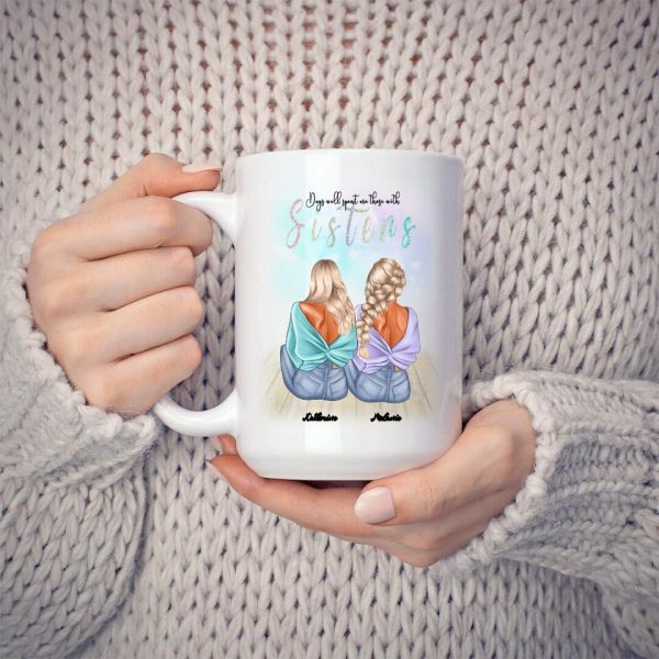 Fashion Sisters Mug - Up to 5 Sisters Personalized Design Coffee Mugs Life is Better With Sisters - Image 4