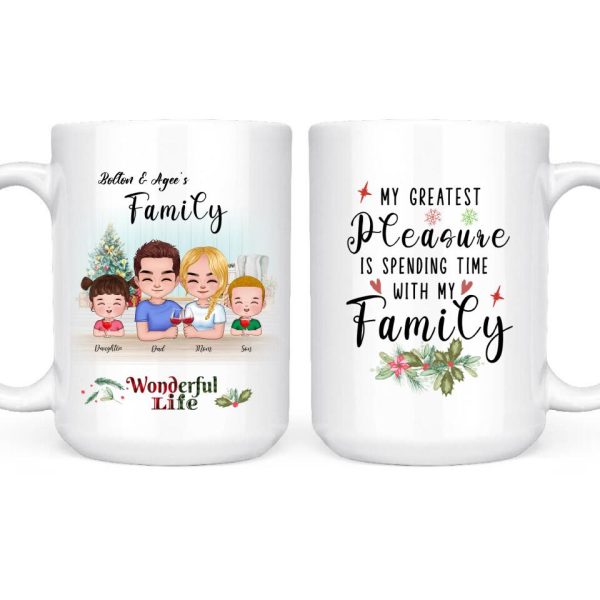 Happy Family Mugs - Personalized Family Mug Personalized Gift For Parents and Children - Image 3