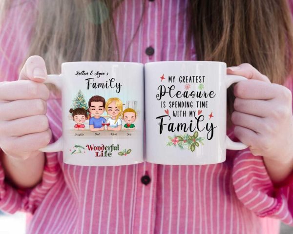 Happy Family Mugs - Personalized Family Mug Personalized Gift For Parents and Children - Image 2