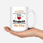 Dog Mom Mug - Up to 6 Dog Halloween Witch Mom Personalized Mug Gifts - Image 5