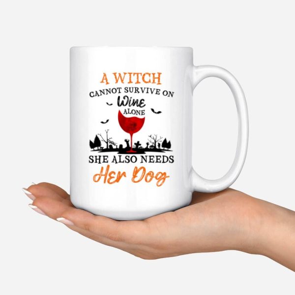 Dog Mom Mug - Up to 6 Dog Halloween Witch Mom Personalized Mug Gifts - Image 5