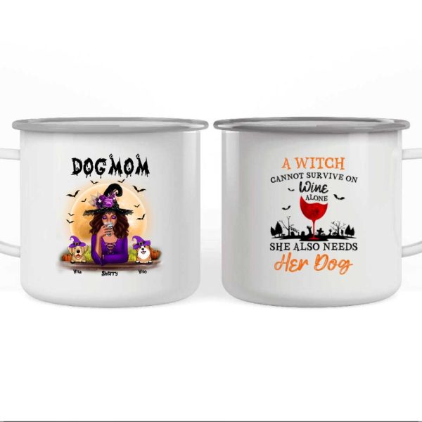 Dog Mom Mug - Up to 6 Dog Halloween Witch Mom Personalized Mug Gifts - Image 6