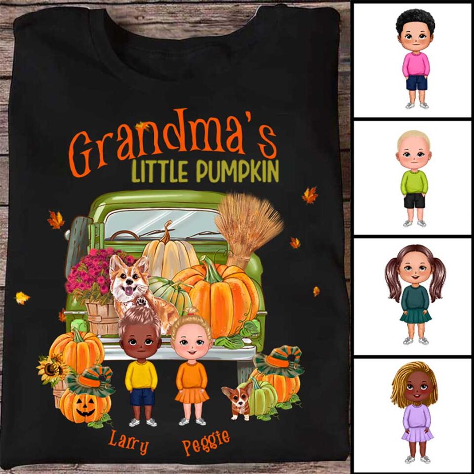 62ff1ff9efbbe_large_e531a269-2ae9-4f10-9282-7fdb3dbbe4a5 Fall Personalized T-Shirt - Grandmother & Kids Fall Personalized T-Shirt Gifts - Image 1