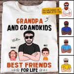 Grandfather and child T-shirt  - Grandpa & Grandkids Best Friends For Life Personalized Shirt