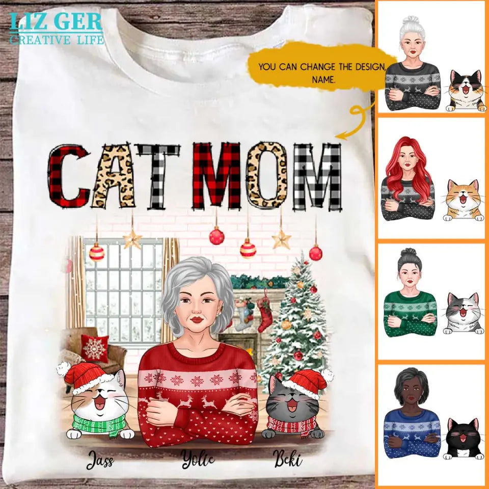 6329179404f59_large_52d93c2f-7881-4f6d-854b-e4af20218df7 Cat Mom T Shirt - Christma Cat Mom Personalized T Shirt - Image 1