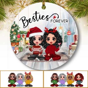 Sister Forever Ornaments - Up to 4 Sisters Personalized Christmas Best Friends Ornaments