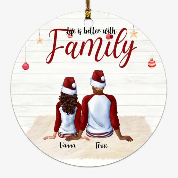 Christmas Family Ornament - Up to 5 Kids Life Is Better With Family Personalized Ornaments - Image 2