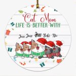 Christmas Cat Ornament - Life Is Better With Cat Personalized Christmas Cat Ornaments - Image 3