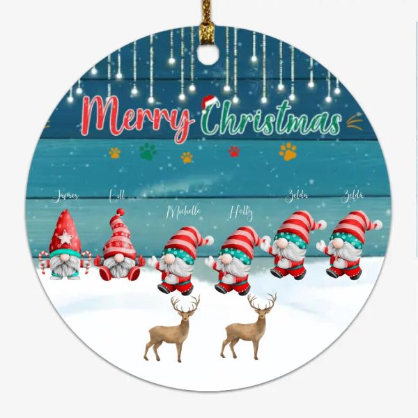 Cute Gnome Christmas Ornaments - Up to 6 Gnome Merry Christmas Persoanlized gnome Ornaments Christmas Gifts - Image 4