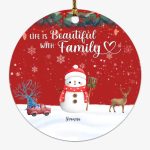 Snowman Ornament - Up To 5 Snowman Personalized Christmas Ornaments - Image 4