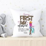 School Girl Pillow - Happy First Day Of School Personal Design Pillow