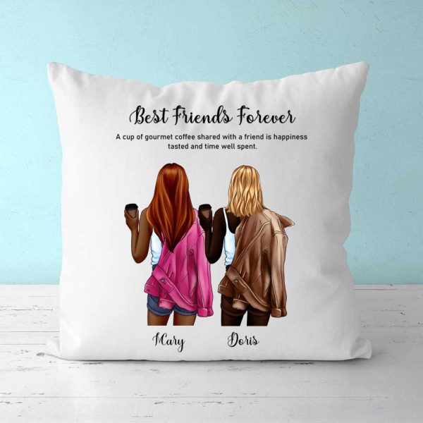 Coffee Girl Pillow - Best Friends Forever Personalized BFF Pillow - Image 2