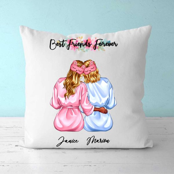 Personalized BFF Pillow - 2 Sisters Best Friends Forever Custom Pillow With Name - Image 2