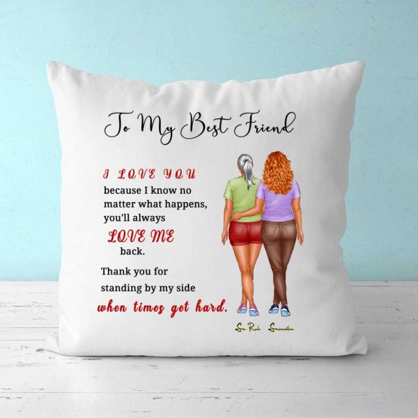Best Friends Pillow - To My Best Friends Personalized Pillows With Names Birthday Gifts for Sister - Image 3
