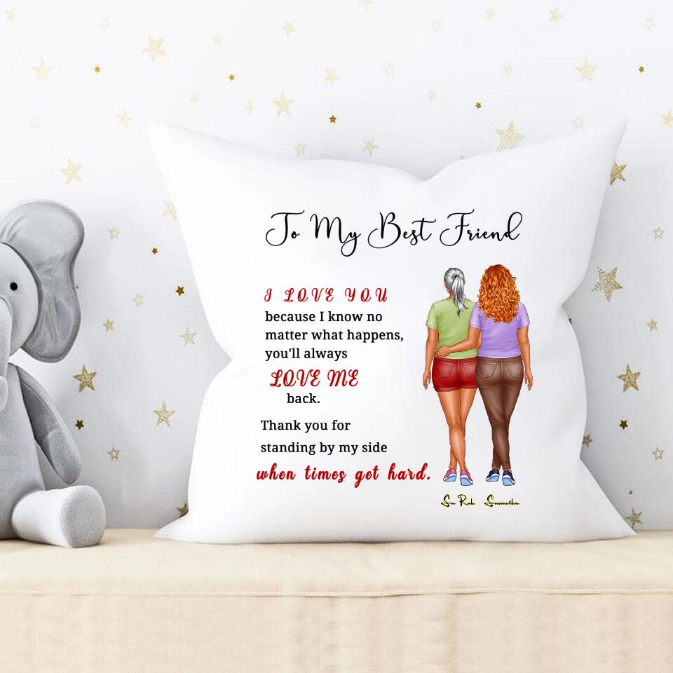 63471b5b88609 Best Friends Pillow - To My Best Friends Personalized Pillows With Names Birthday Gifts for Sister - Image 1
