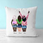 3 Sisters Pillow - Personalized Pillow With Name, Best Friend Pillow Gift, Personalized  Friendship Gifts BFF Cushion - Image 2