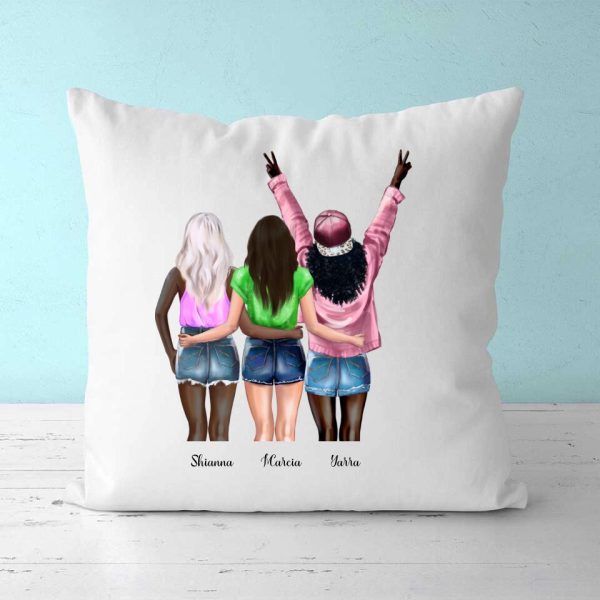 3 Sisters Pillow - Personalized Pillow With Name, Best Friend Pillow Gift, Personalized  Friendship Gifts BFF Cushion - Image 2