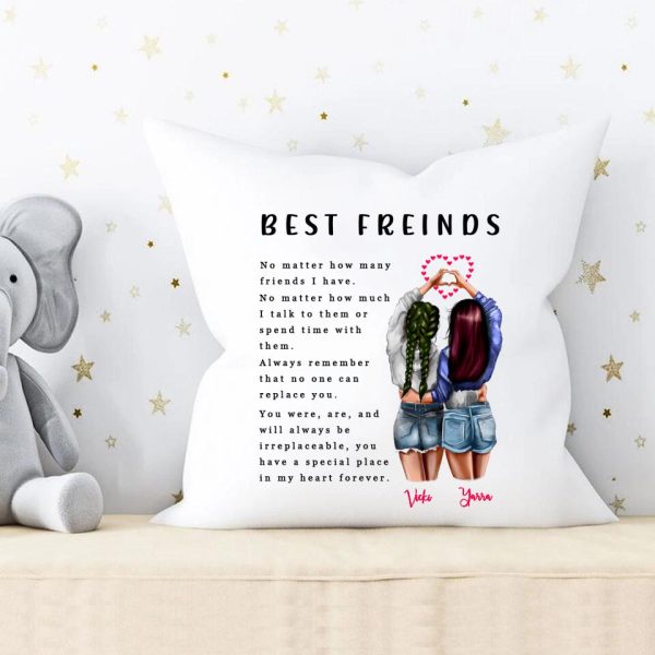 2 Sisters Pillows - Best Gift For Sister Personalized Gifts For Friends With Name Unique Birthday Gifts Ideas - Image 3